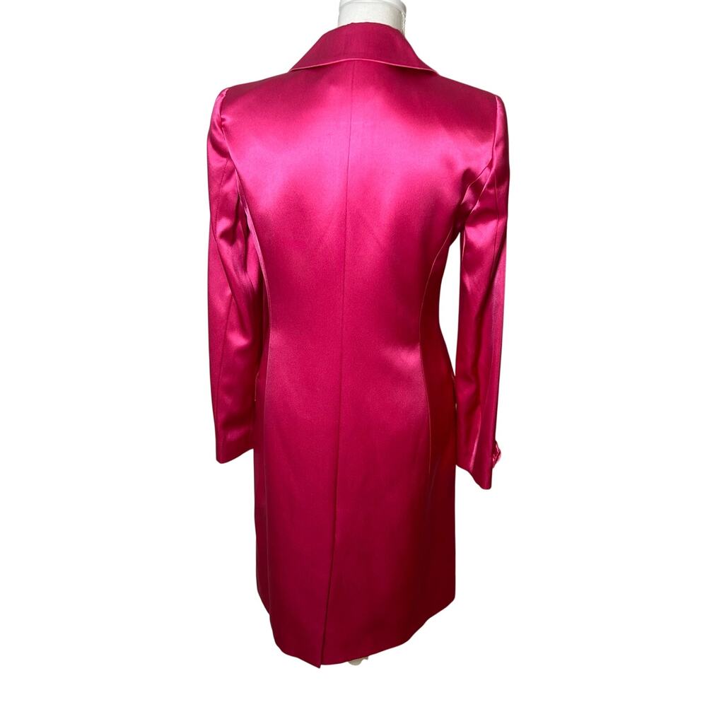 Adrienne Vittadini pink silk blend made in Italy satin dress coat size 4 - Picture 7 of 16